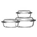 Set of 3 Borosilicate Glass Casserole Dishes | Ovenlove