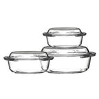 Set of 3 Borosilicate Glass Casserole Dishes | Ovenlove