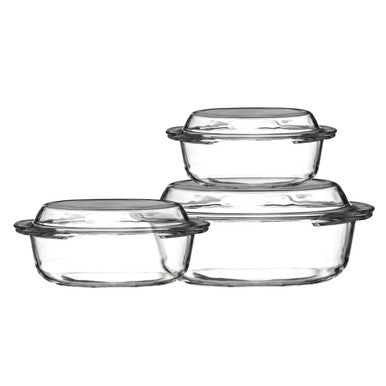 Set of 3 Borosilicate Glass Casserole Dishes | Ovenlove