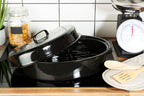 42cm Black Enamel Self Basting Roaster with Rack | Carvara