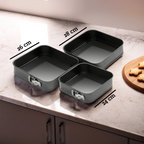 Mari Set Of 3 Spring Form Square Cake Tins