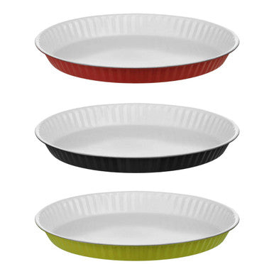 Lime Green and White Flan Dish | Ecocook