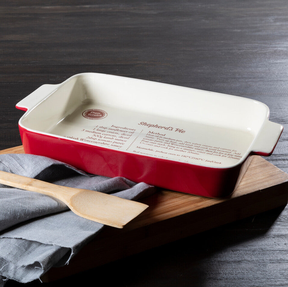 Red Stoneware Rectangular Baking Dish | From Scratch