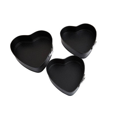 Set of Three Heart Shaped Springform Cake Tins | From Scratch
