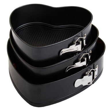 Set of Three Heart Shaped Springform Cake Tins | From Scratch