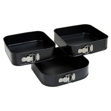 Set of Three Non Stick Square Cake Tins | From Scratch