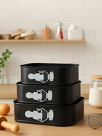 Set of Three Non Stick Square Cake Tins | From Scratch