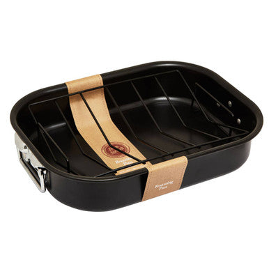 Large Black Roasting Tin with Rack | From Scratch