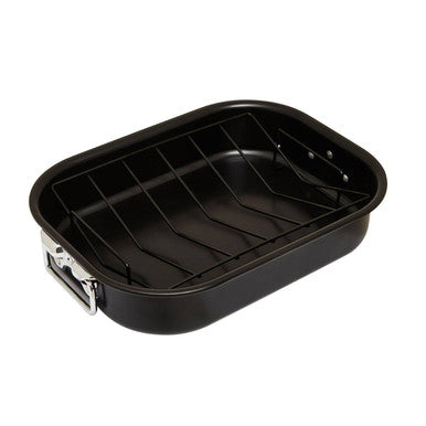Large Black Roasting Tin with Rack | From Scratch
