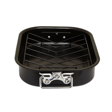 Large Black Roasting Tin with Rack | From Scratch