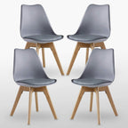 Black Halo Dining Table & Set of 4 Jamie Lorenzo Tulip chairs with Padded Seat