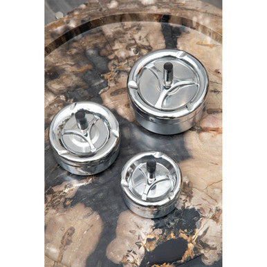 Chrome Effect Large Spinning Ashtray | Siberia