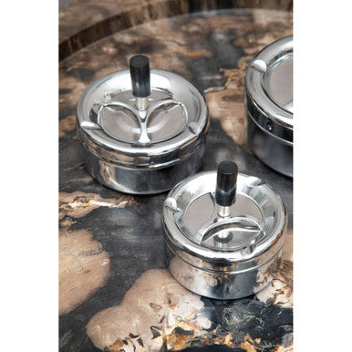 Chrome Effect Large Spinning Ashtray | Siberia