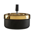 Medium Gold and Matte Black Spinning Ashtray | Siberia