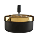 Medium Gold and Matte Black Spinning Ashtray | Siberia