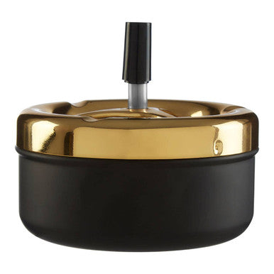 Large Gold and Matte Black Spinning Ashtray | Siberia