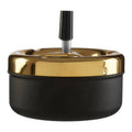 Large Gold and Matte Black Spinning Ashtray | Siberia