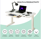 E-Max Electric Height Adjustable Desk White (Glass Top) – Purus Life