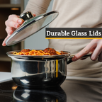 Set of 3 Stainless Steel Saucepans with Glass Lids | Crosse