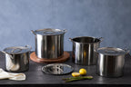 Crosse  Set Of 4 Stock Pots with Lids