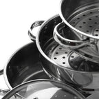 3 Tier Stainless Steel Steamer with Glass Lid | Crosse