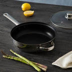 Crosse 24cm Stainless Steel Non Stick Frypan With Glass Lid