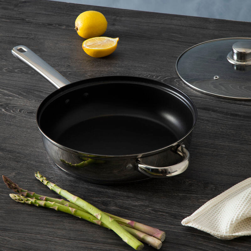 Crosse 24cm Stainless Steel Non Stick Frypan With Glass Lid