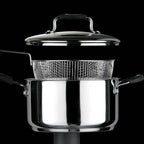 22 Cm Stainless Steel Chip Pan with Glass Lid and Wire Basket | Tenzo