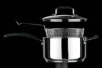 22 Cm Stainless Steel Chip Pan with Glass Lid and Wire Basket | Tenzo