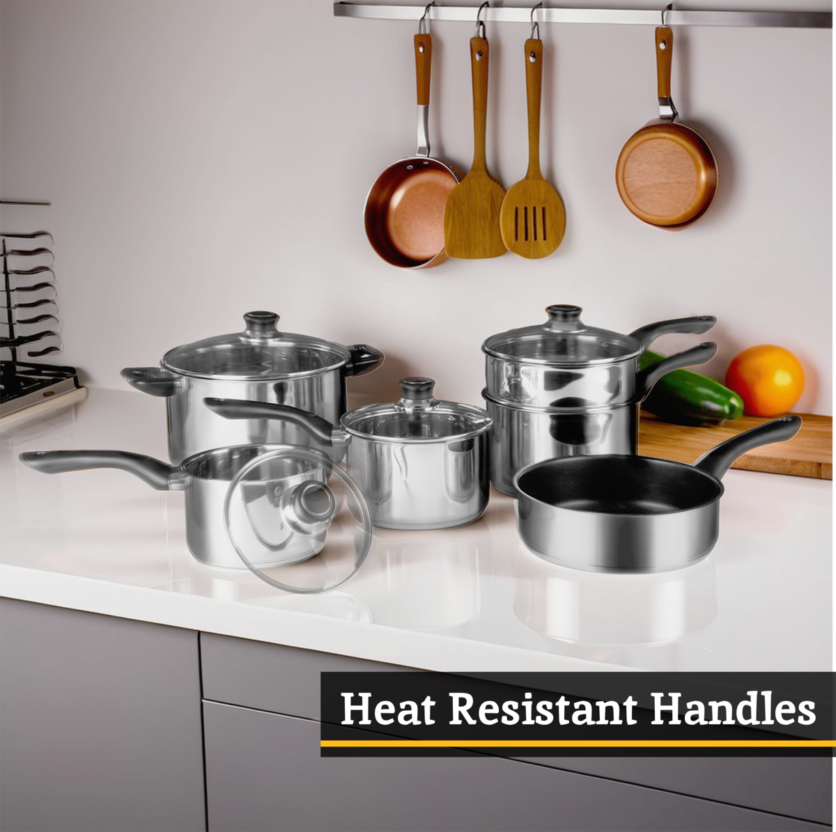6 Piece Stainless Steel Cookware Set | Crosse