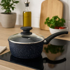18Cm Saucepan with Glass Lid | Stoneflam