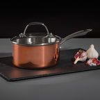 Minerva Copper Finish 16cm Saucepan with Lid