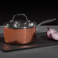 Minerva Copper Finish 18cm Saucepan with Lid