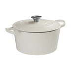 Hygge White Cast Iron 23cm Casserole Dish