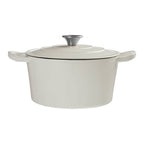 Hygge White Cast Iron 23cm Casserole Dish