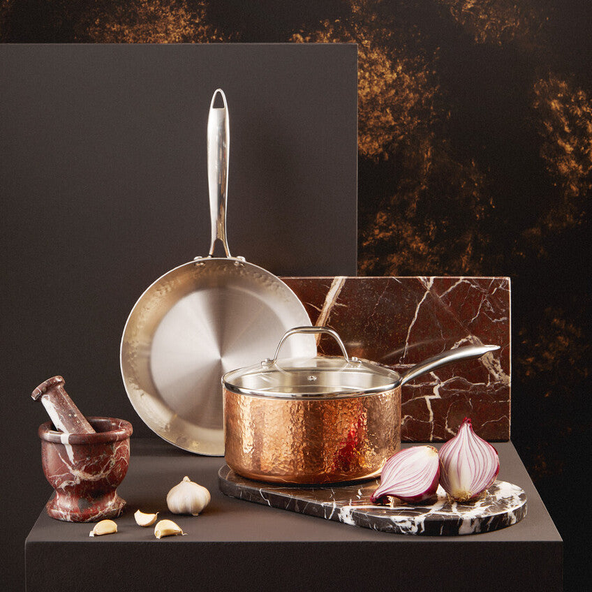 Copper Finish 24 Cm Hammered Frying Pan | Minerva