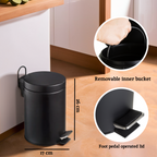 Black 3 Litre Pedal Bin | Parker