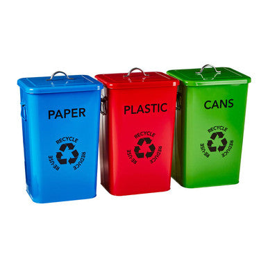 Set of 3 Recycle Logo Bins | REX