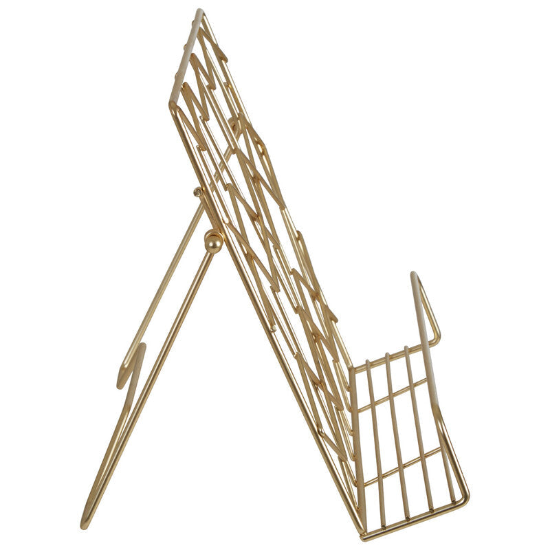 Contour Matte Gold Finish Cookbook Stand | Vertex