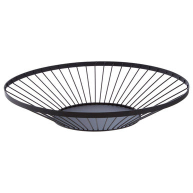 Matt Black Fruit Basket with Flat Base | Emery