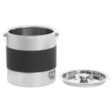 Silver Finish Ice Bucket with Tongs | Mixology