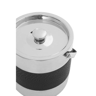 Silver Finish Ice Bucket with Tongs | Mixology