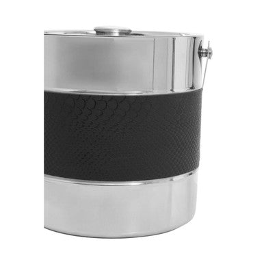 Silver Finish Ice Bucket with Tongs | Mixology