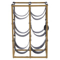 Six Bottle Sling Wine Rack in Gold Finish | Mixology