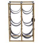 Six Bottle Sling Wine Rack in Gold Finish | Mixology