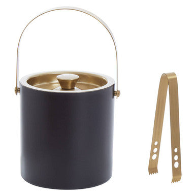 Black and Gold Finish Ice Bucket | Mixology