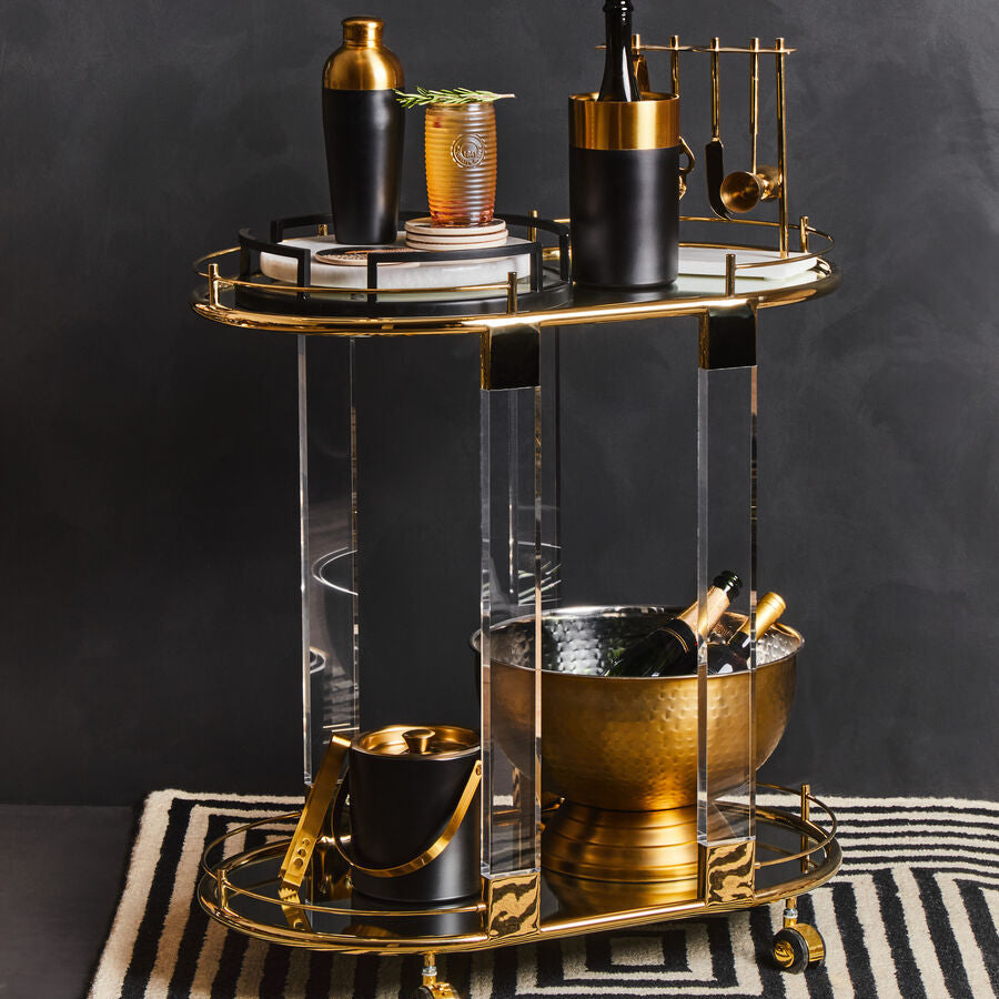 Black and Gold Finish Ice Bucket | Mixology