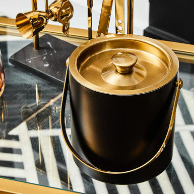 Black and Gold Finish Ice Bucket | Mixology
