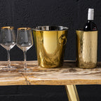 Hammered Gold Finish Wine Cooler | Mixology
