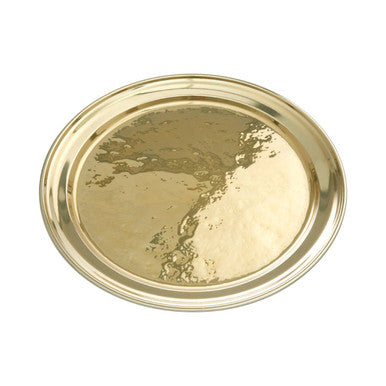 Brass Finish Large Serving Plate | Miressa